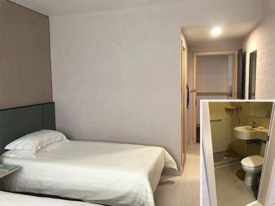 Experience the prefab bathroom unit in Jinjiang Inn