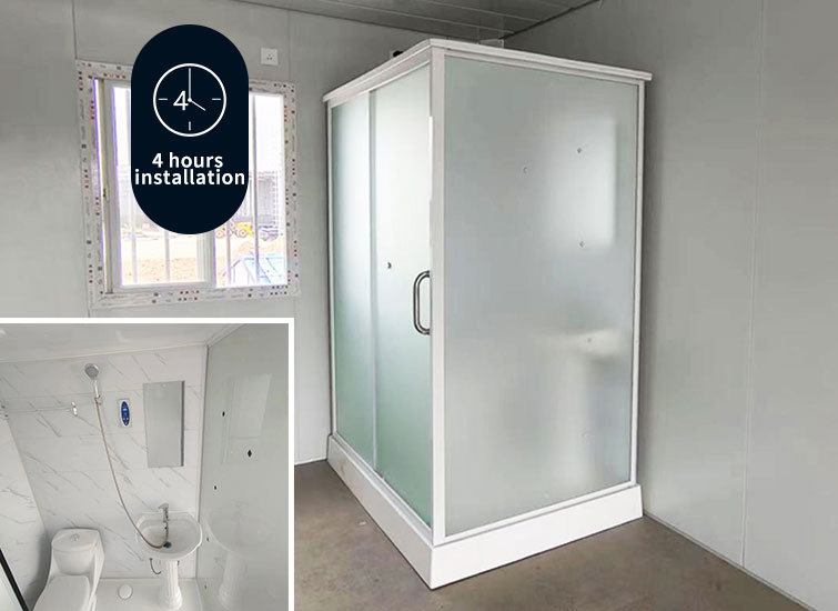 High quality prefab bathroom units integrated bathroom with SMC molded floor for hotel and apartment