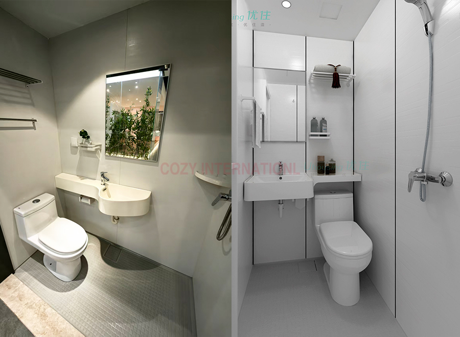 Simple style all in one bathroom pods bathroom units