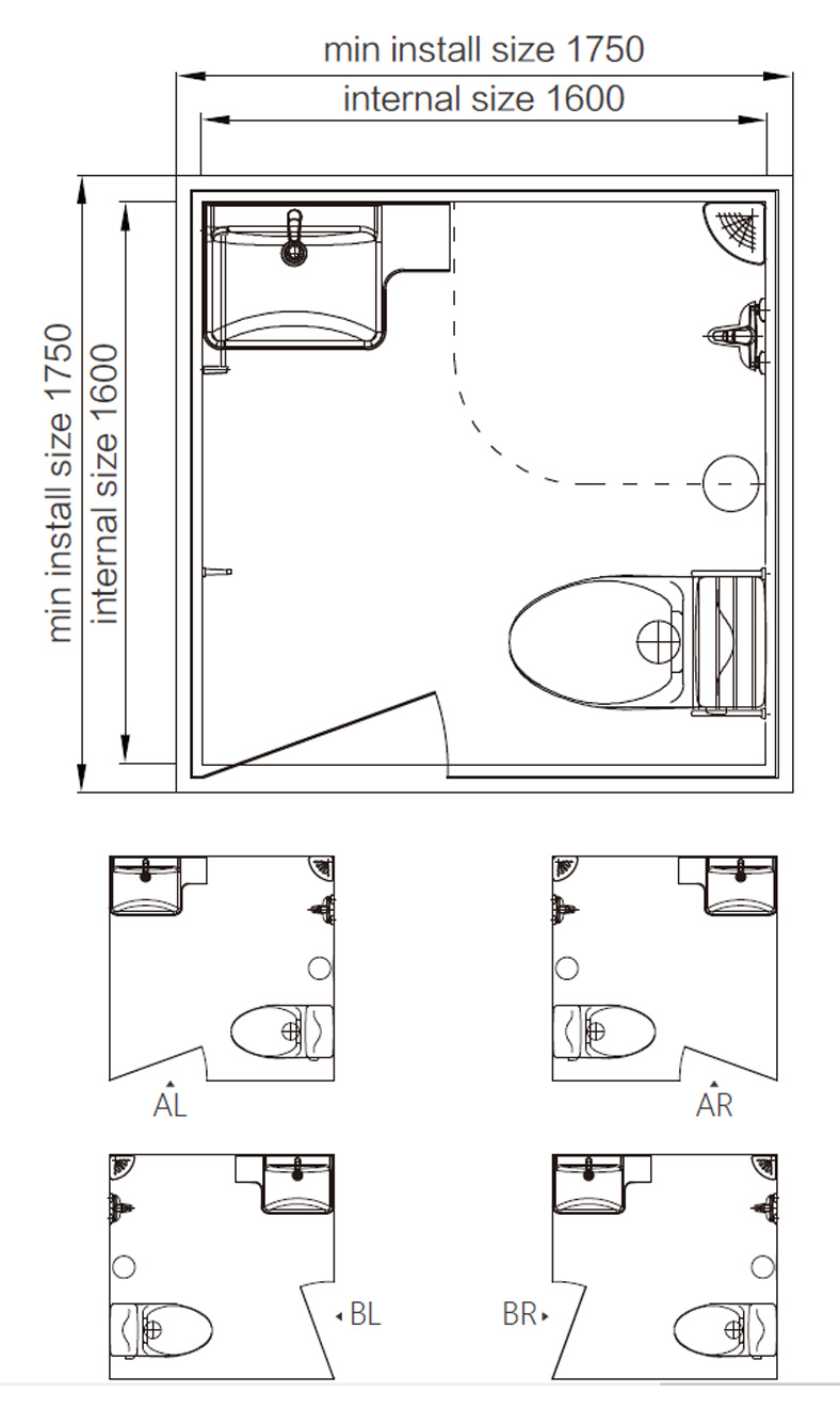 High-quality prefabricated modular bathrooms ready made marine bathroom pods(BUL1616)