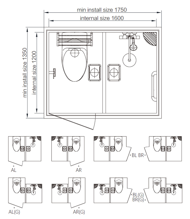 High-end Japanese waterproof prefabricated bathroom pods toilet and bathroom unit