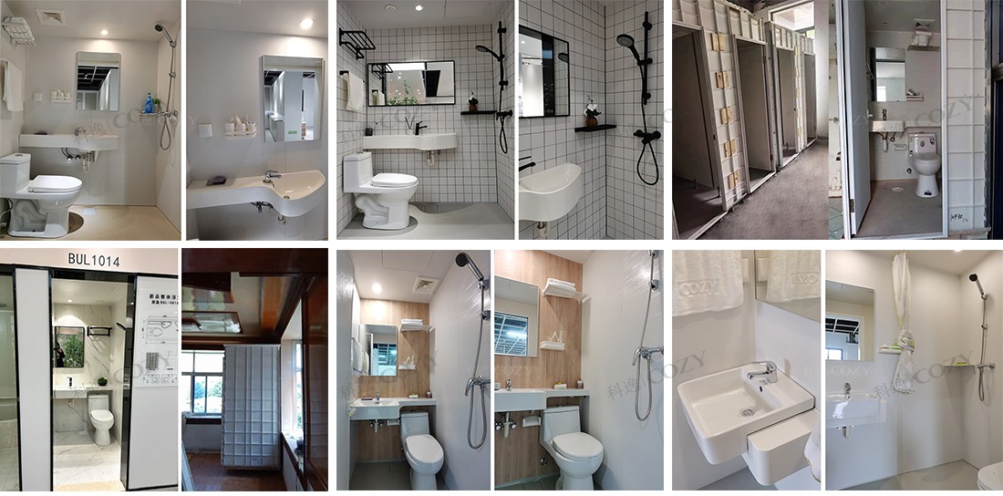Easy cleaning prefab bathroom and shower fiberglass prefabricated bathroom unit (BUL1624)