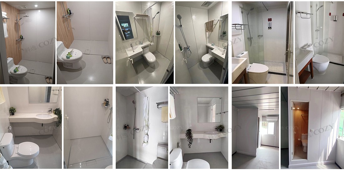 Easy cleaning prefab bathroom and shower fiberglass prefabricated bathroom unit (BUL1624)