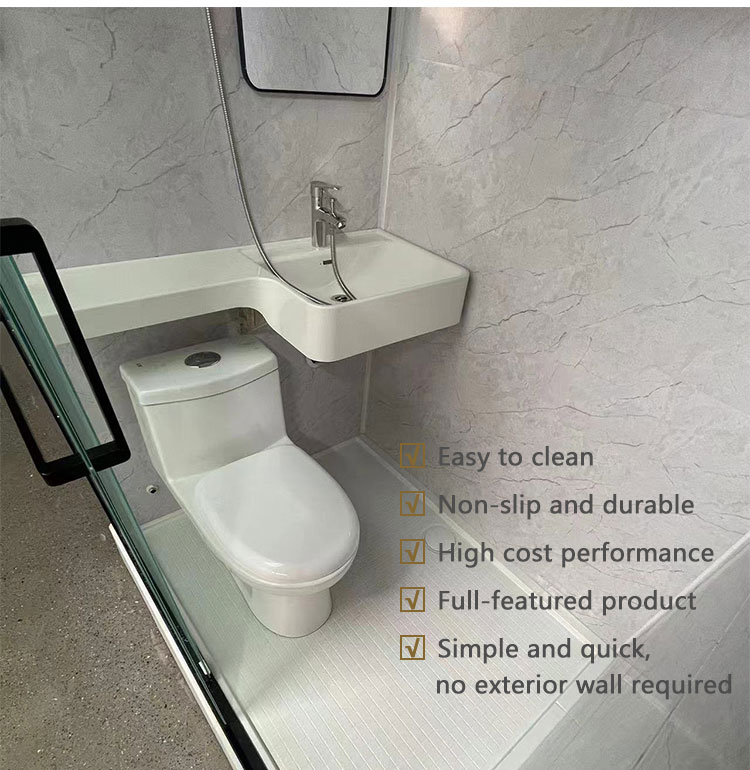Waterproof high quality integrated bathroom modular toilet unit with SMC molded floor