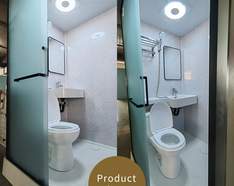 Waterproof high quality integrated bathroom modular toilet unit with SMC molded floor