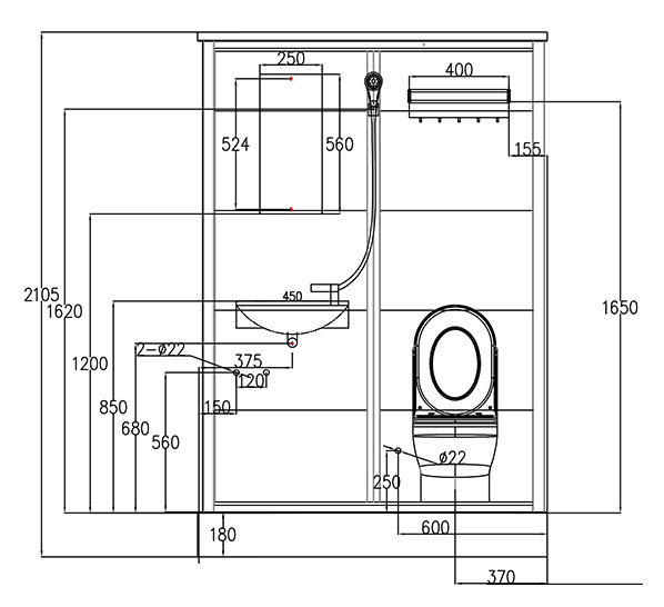 Waterproof floor base shower cabin and shower room china manufacturer