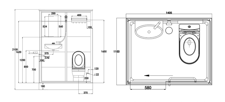 Waterproof floor base shower cabin and shower room china manufacturer