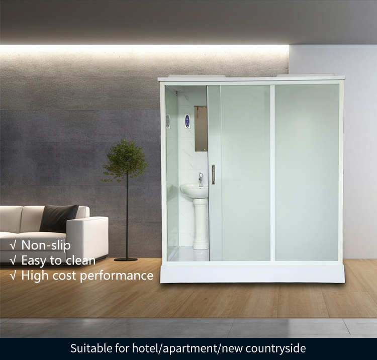 Bathroom box prefab bathroom pods with shower toilet and wash functions for temporary building