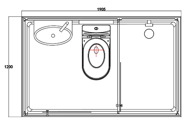 Bathroom box prefab bathroom pods with shower toilet and wash functions for temporary building