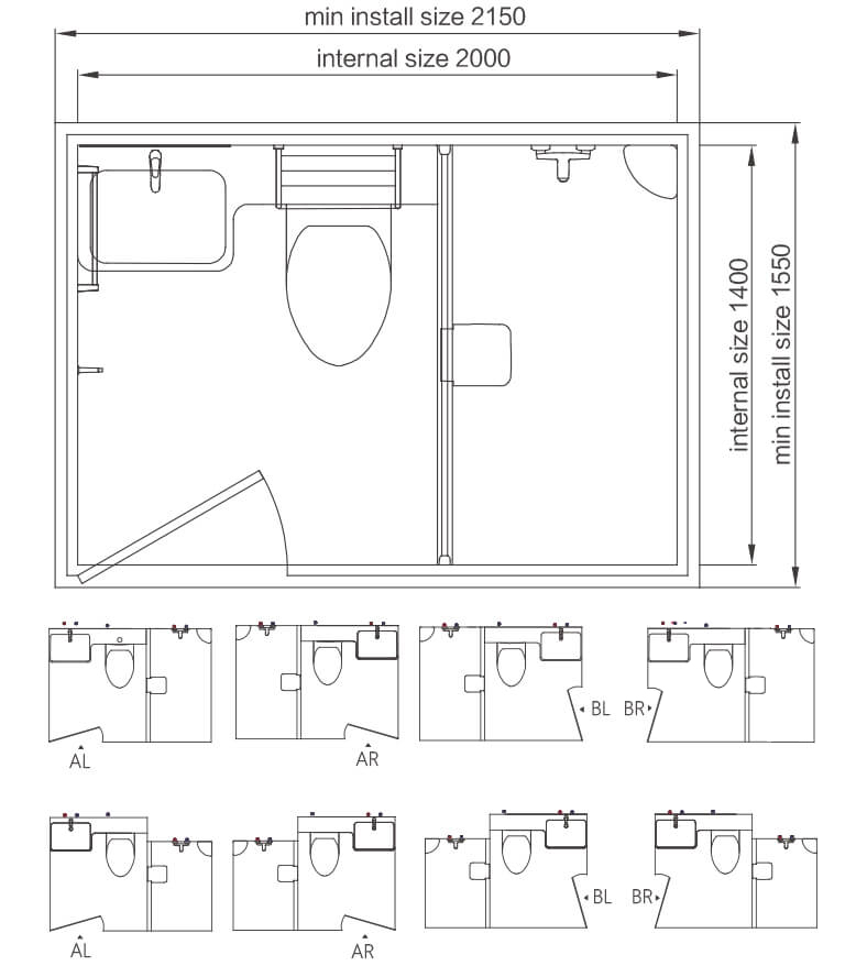Hot sale bathroom pod hotel ready to install prefab bathroom portable bathroom unit (BUL1420)