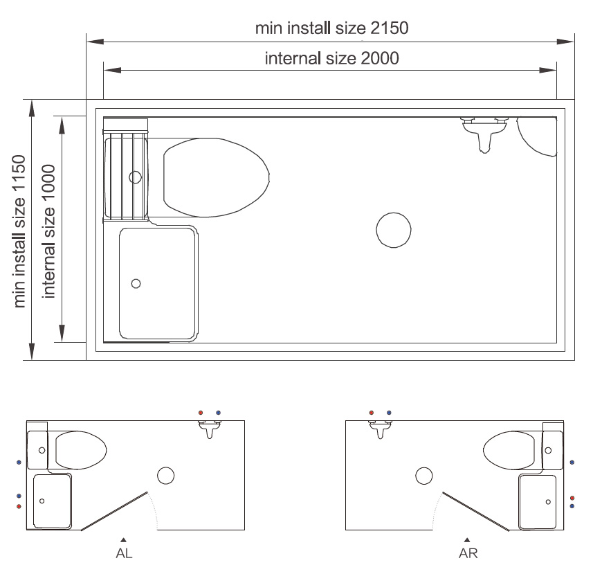SMC waterproof flat pack unit bathroom prefab bathroom pod for apartment (BUL1020)