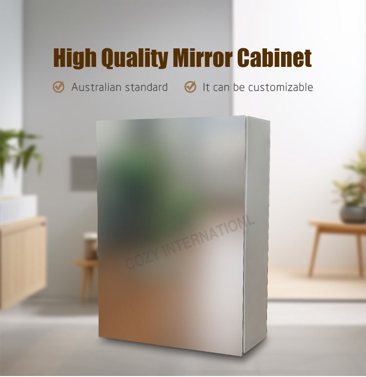 Modern Fashion Recessed Mirror Cabinet and Bathroom Cabinet With 3 Storage Shelves