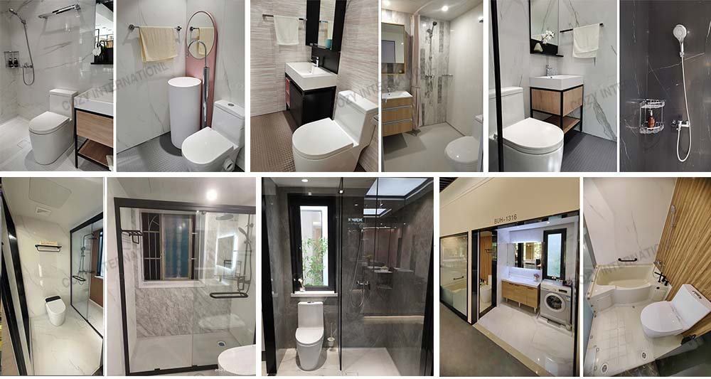 Waterproof prefab fiberglass shower bathroom pod with toilet(BUE1422)