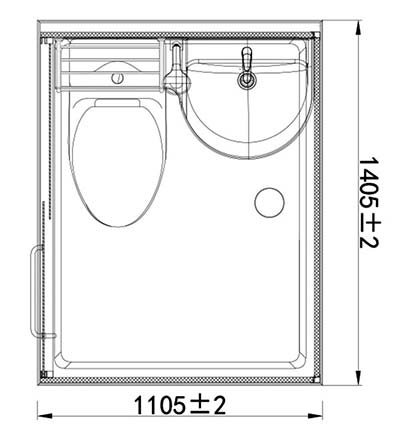 Waterproof high quality integrated bathroom modular toilet unit with SMC molded floor(MTU1114)