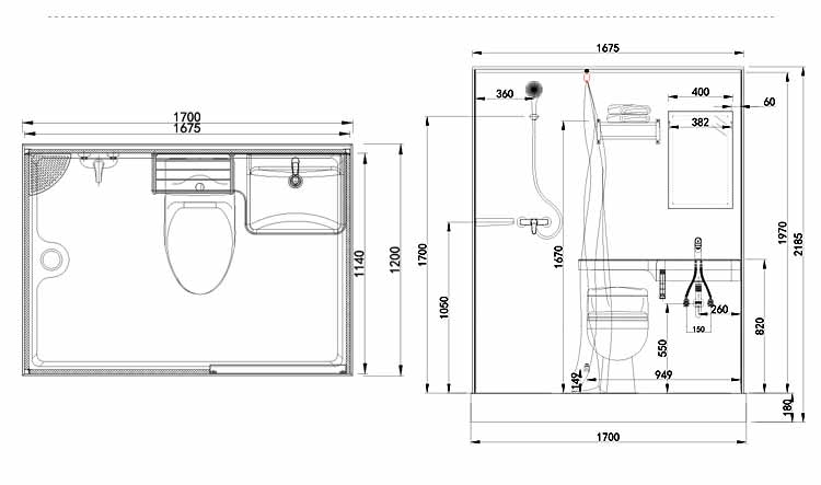 Super value modular all in one bathroom toilet unit for hotels(MTU1217)