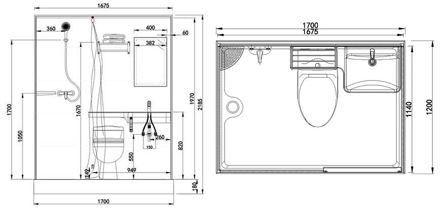 Super value modular all in one bathroom toilet unit for hotels(MTU1217)