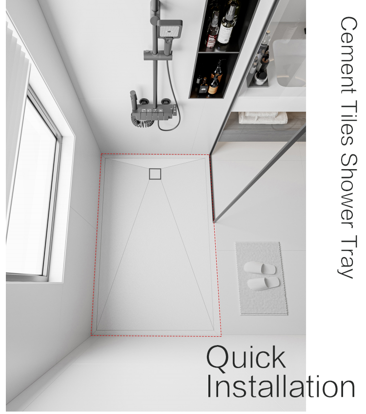 Foamed cement board rock plate facing anti-slip shower bases shower tray