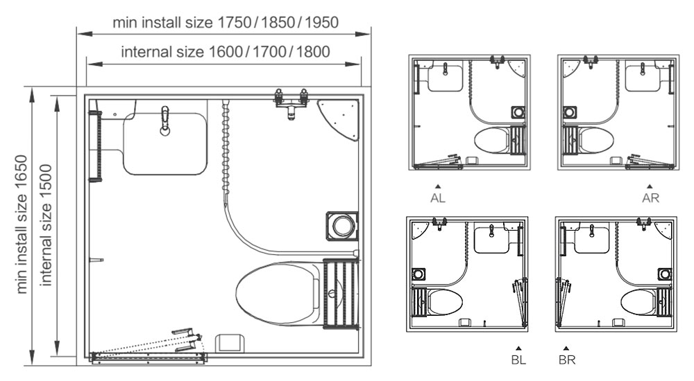 Easy and fast installation prefabricated bathroom units modular bathroom pods