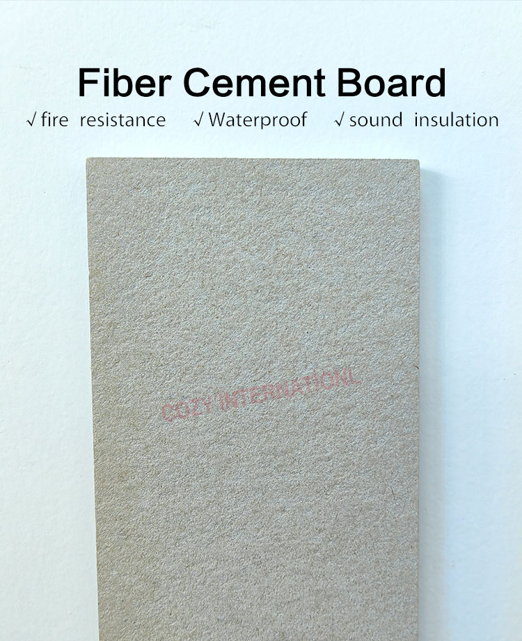 Fireproof Water Resistant Interior Wall Cladding Lightweight Fiber Cement Board