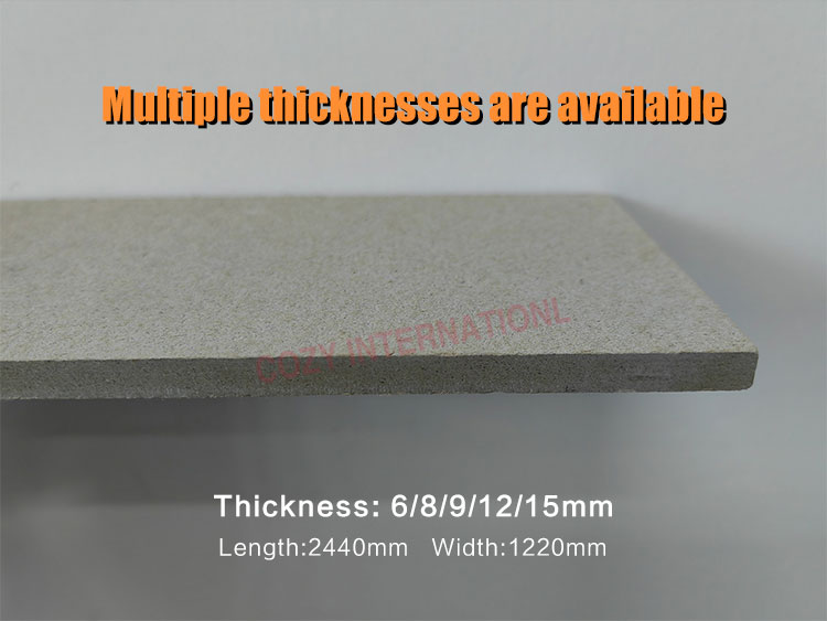 Fireproof Water Resistant Interior Wall Cladding Lightweight Fiber Cement Board
