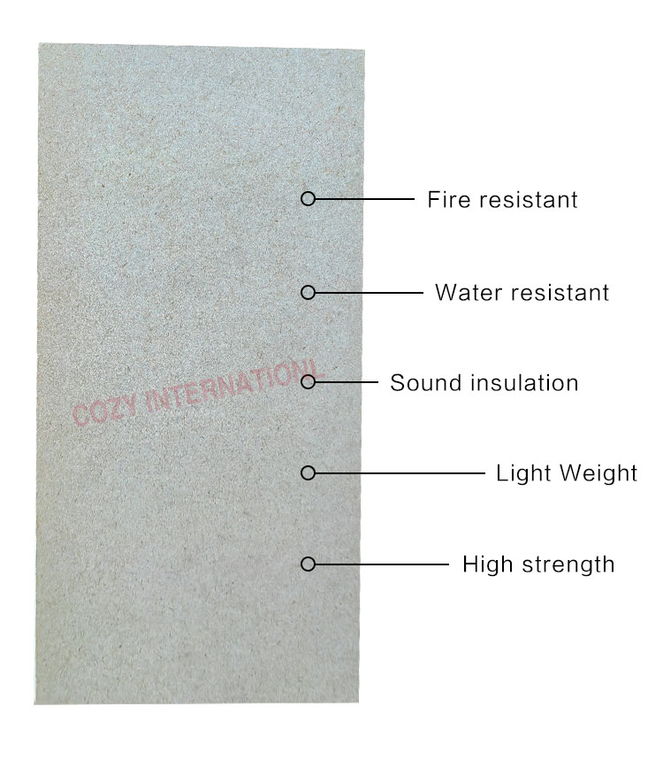 Fireproof Water Resistant Interior Wall Cladding Lightweight Fiber Cement Board