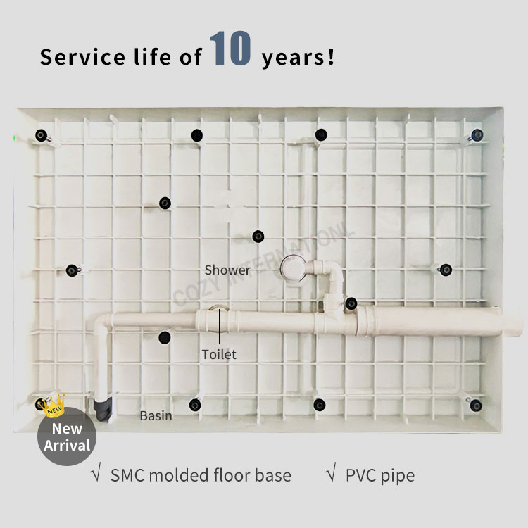 Fast installation engineering preferred bathroom unit modular toilet unit(MTU1219)