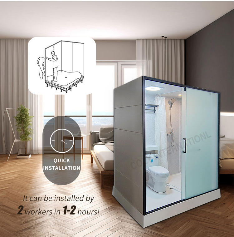 Fast installation engineering preferred bathroom unit modular toilet unit(MTU1219)