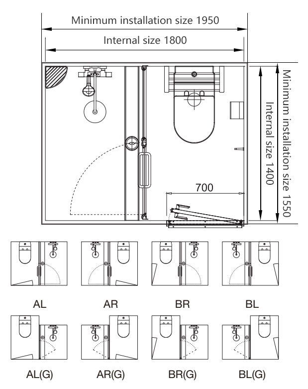 Integrated luxury design prefabricated bathroom modular prefab bathroom pod(BUX1418)