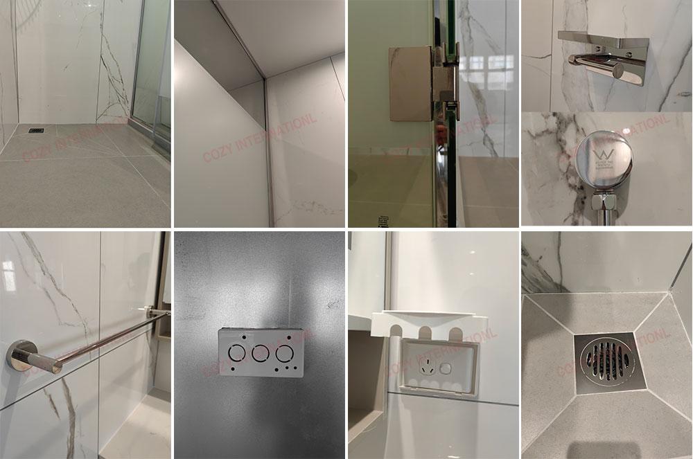 The large-sized ceramic tile bathroom pods for villas and hotels with australian standards The large-sized ceramic tile bathroom pods for villas and hotels with australian standards