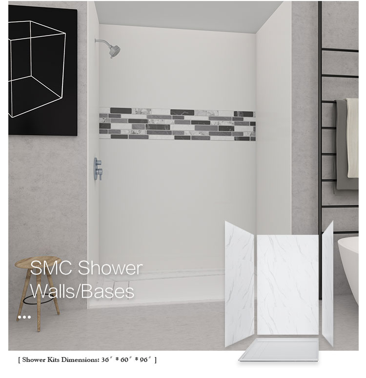 Bathroom shower wall panel and shower surround for the Us market 366096 inches