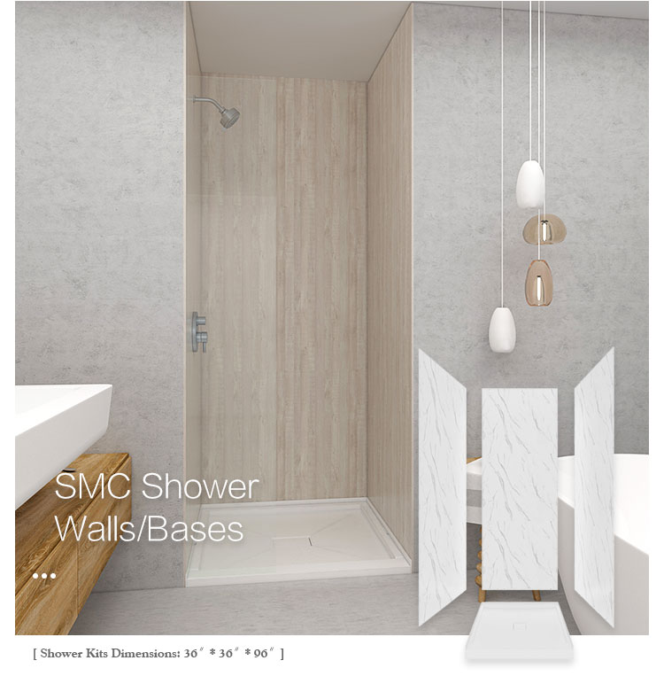 Printed color bathroom waterproof wet shower wall panels US market 363696 inches