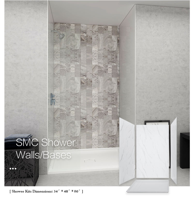 Solid color shower kits complete US market wall panel shower surround 34X48 inches for sale Solid color shower kits complete US market wall panel shower surround 34X48 inches for sale