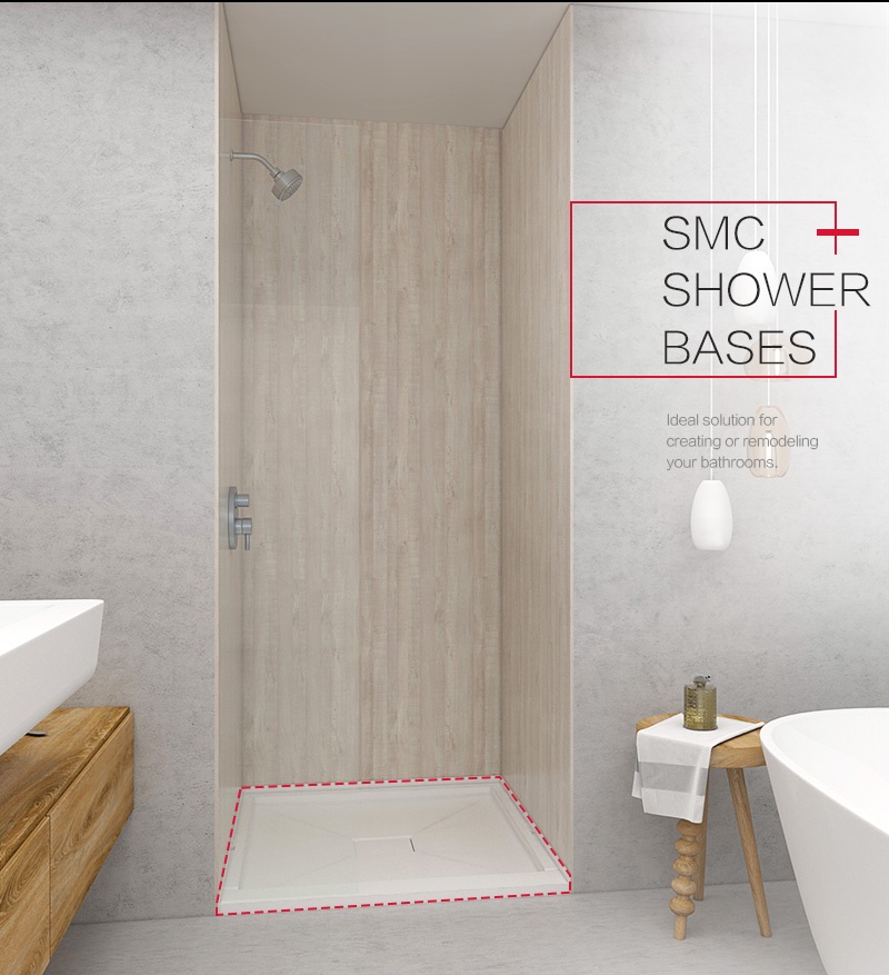 Easy installation fibreglass shower pan shower base door tray 36X36 inches for US market