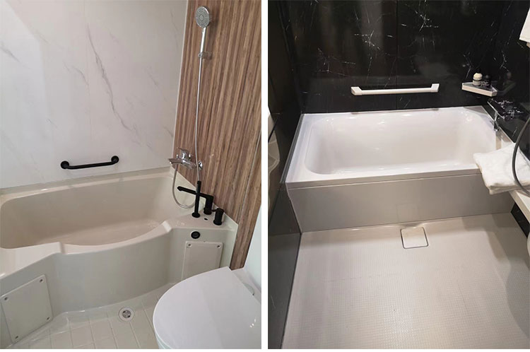 Durable soaking with drainer hotel villa bathroom bathtub