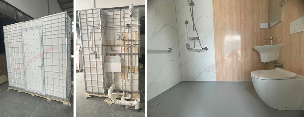 Europe standard bathroom pod outer structure on pallet