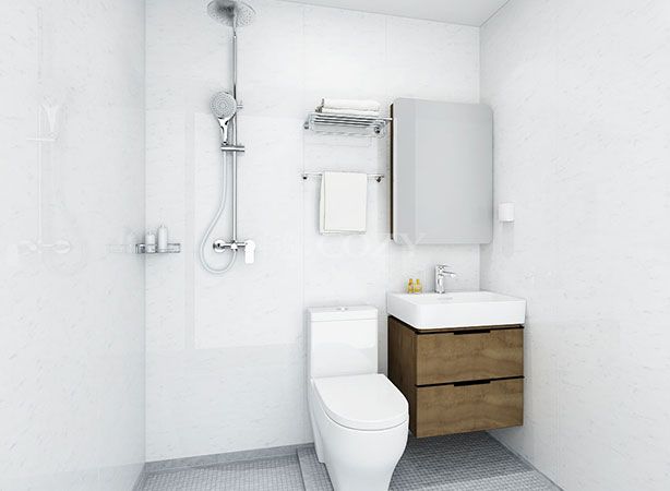 SMC fast installation modular bathroom units prefabricated bathroom for apartments(BUE1219)