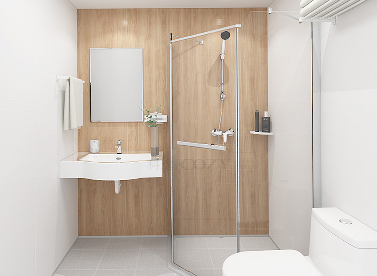 Light weight shower toilet unit all in one portable bathroom pod toilet for apartment(BUL1618_greentree)