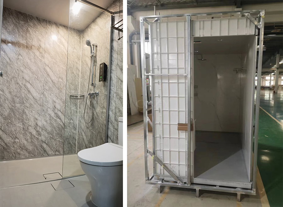 Japanese style smc prefab bathroom combination toilet and shower(BUH1418)
