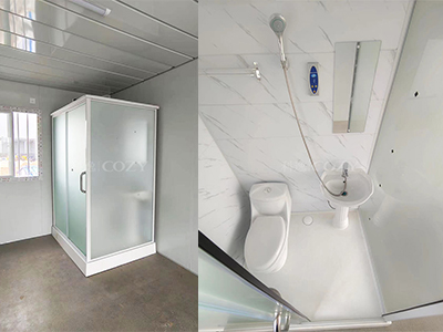 Acrylic prefab bathroom unit installation