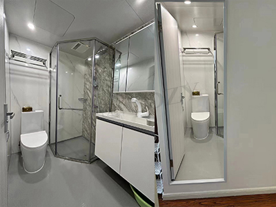 A villa prefab bathroom unit case to share