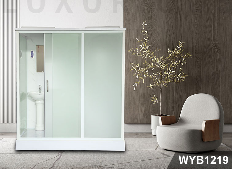Bathroom box prefab bathroom pods with shower toilet and wash functions for temporary building