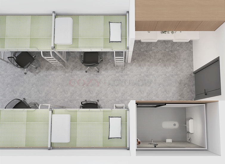 Chinese manufacturer ready made bathroom prefab shower toilet for school dormitory