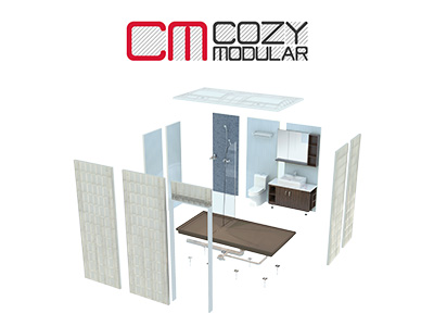 How did the prefab bathroom units become mainstream?