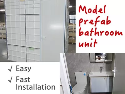 The model prefab bathroom unit for the Australian customer is currently undergoing trial installation
