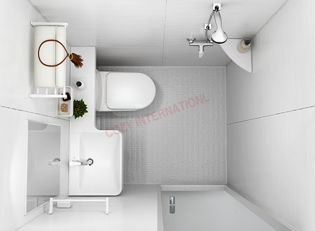 Pure white style Integrated bathroom prefabricated bathroom pods
