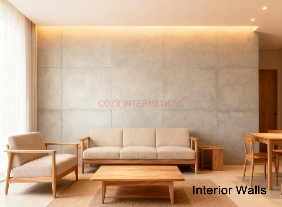 Fireproof Water Resistant Interior Wall Cladding Lightweight Fiber Cement Board