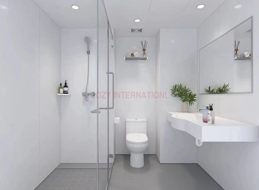Pure white style Integrated bathroom prefabricated bathroom pods