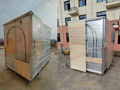 Your bathroom pods have been packaged and are ready for shipment!