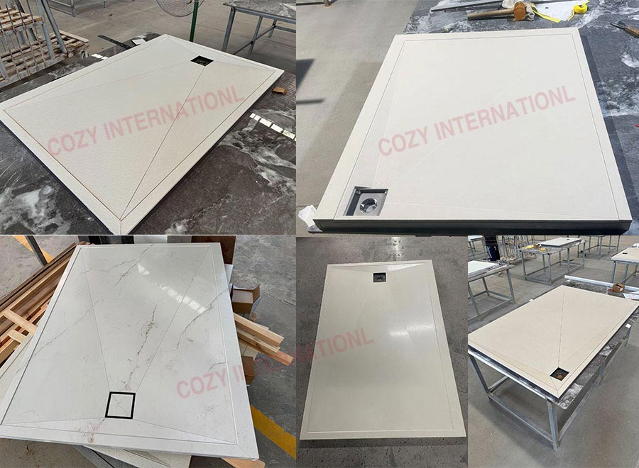 Foamed cement board rock plate facing anti-slip shower bases shower tray