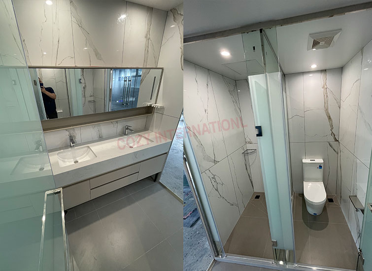 The large-sized ceramic tile bathroom pods for villas and hotels with australian standards